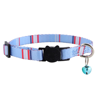 Nautical-themed cat collar by Toy Doggie, crafted with soft nylon and featuring a charming bell accessory.